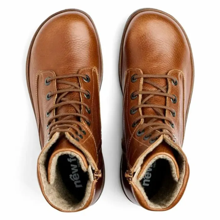 New Feet Boot Lace and Zipper Chestnut Women
