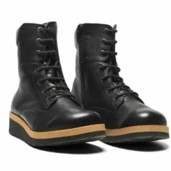 New Feet Boot Lace & Zipper Black Women