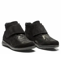 New Feet Boot 1 Velcro Leather/Textil Stretch Black Women