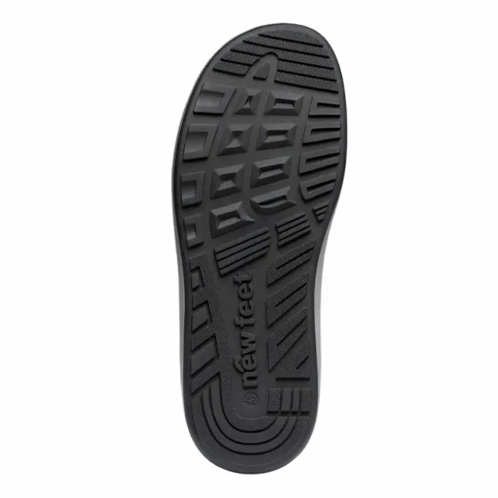 New Feet Boot Velcro Plain Leather Stretch Black Men