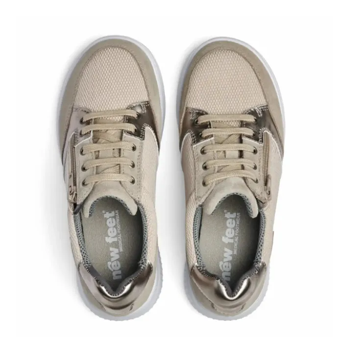 New Feet Lace & Zipper Sand Women