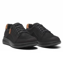 New Feet Nubuck With Lace & Zipper Black Women