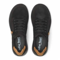 New Feet Nubuck With Lace & Zipper Black Women