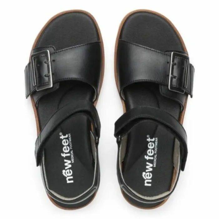 New Feet Sandal Leather Black Women