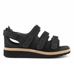 New Feet Sandal Loop Heelcap Black Nubuck Women