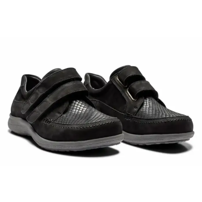 New Feet Shoe 2 Velcro Straps Black Women