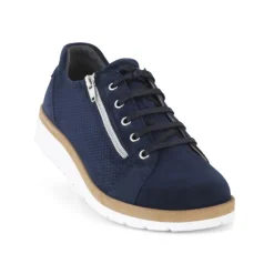 New Feet Shoe Zipper & Lace Blue Women