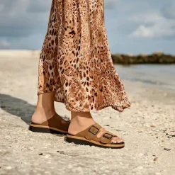 New Feet Slip In Suede Cognac Women
