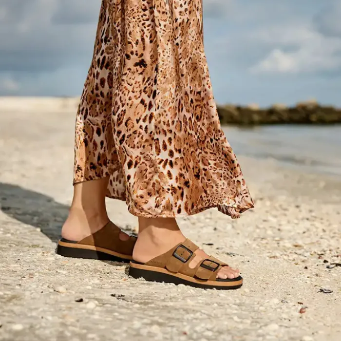 New Feet Slip In Suede Cognac Women