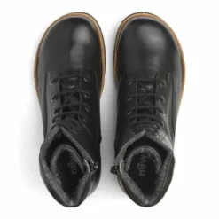 New Feet Boot Lace & Zipper Black Women