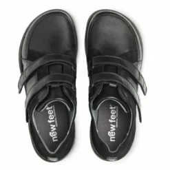 New Feet Velcro Leather/Stretch Black Women
